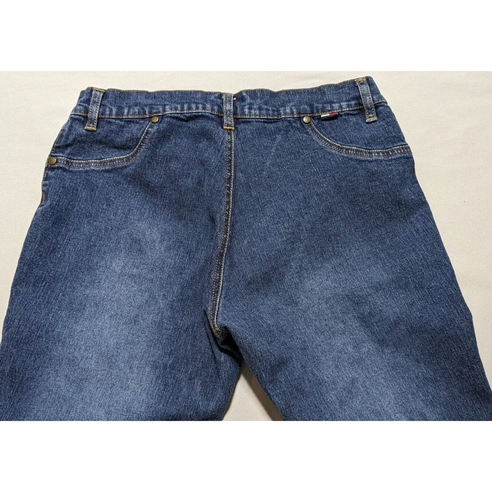 VTG TOMMY JEANS BACKWARDS Women Juniors 11‎ Stretch Denim Blue Jeans RARE